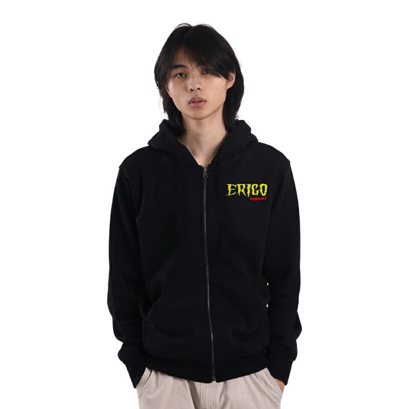 jaket Hoodie ERIGO HITAM BES SELLER