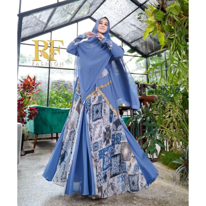 Cantika Syari RF Fashion by Rayhan Co. Blue Ceruty Import