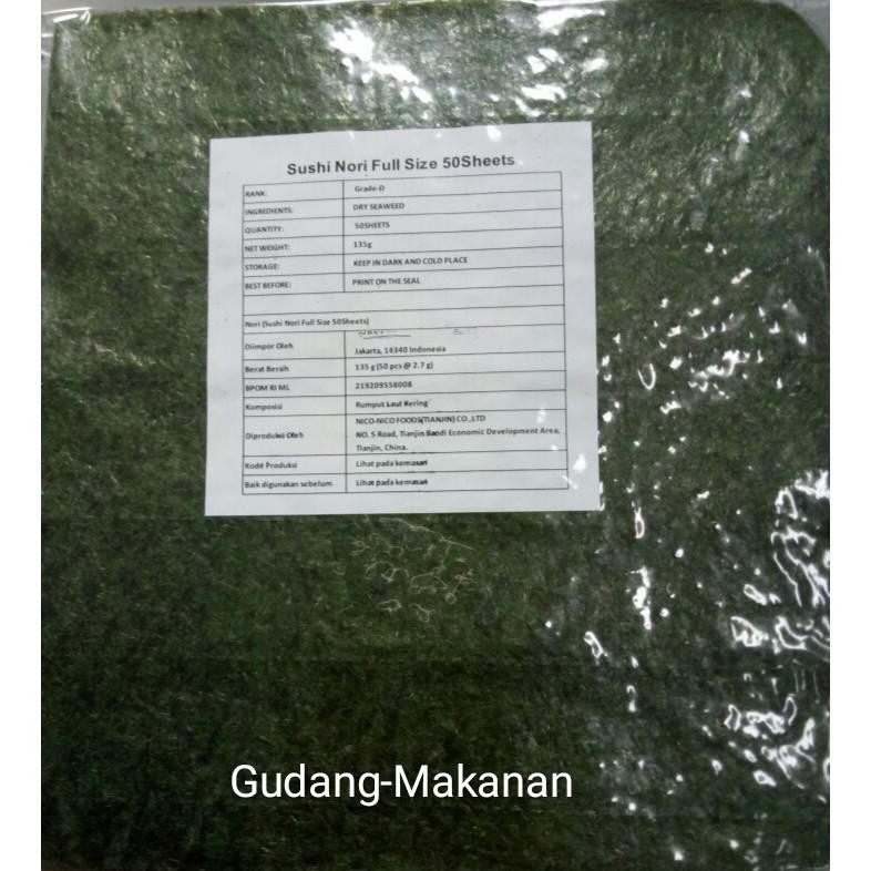 

( BISA COD ) Sushi Nori / Rumput Laut 50 sheets NICO - NICO TERMURAH [Kode 1|Kode 2|Kode 3|Kode