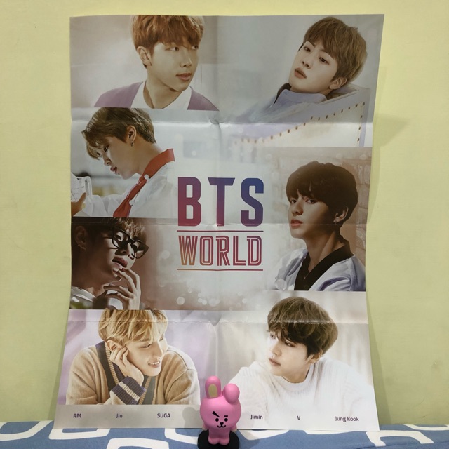 🇰🇷 BTS OFFICIAL BTS WORLD OST ALBUM POSTER FOLDED BANGTAN BT21 VT ALBUM KOREA HANDCARRY 🇰🇷