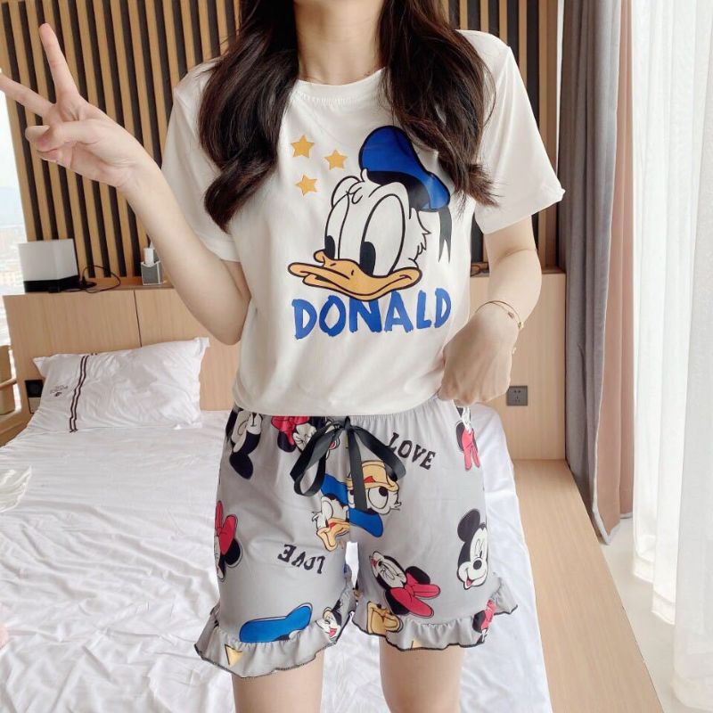 Set Baju Tidur Import / Setelan celana pendek wanita (HP104)