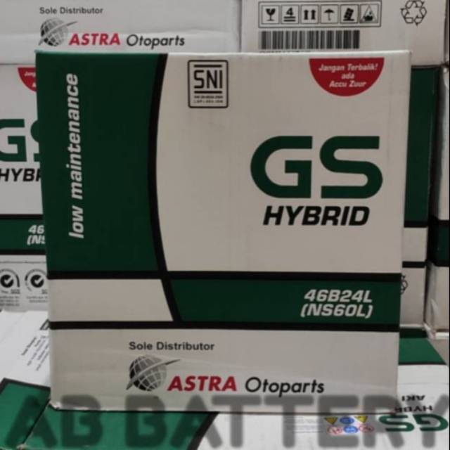Aki Mobil GS Hybrid Astra NS60L (46B24L)