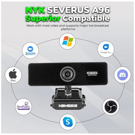 ITSTORE NYK NEMESIS A96 / A 96 SEVERUS Quad HD Webcam With 60FPS 2K 5MP Original a-96 Auto Focus