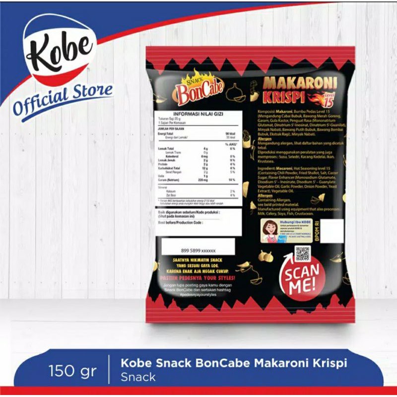 [Jumbo] Makaroni Krispi Boncabe Level 15&amp;10 Pedas 150gr