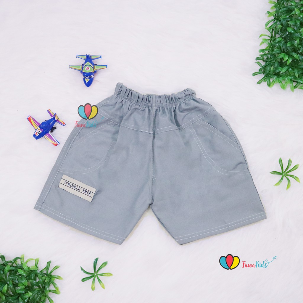 (BUY 1 GET 1) Celana Pendek Polos uk. 1-3 Tahun / Lexy Pants Anak Laki Balita Harian Murah Kantong