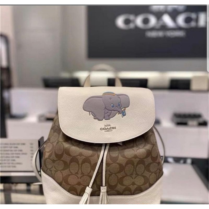 Coach X Disney Elle Backpack in Signature Canvas with Dumbo