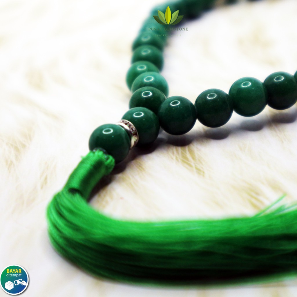 Tasbih Giok/Green Jade 33 Butir Natural