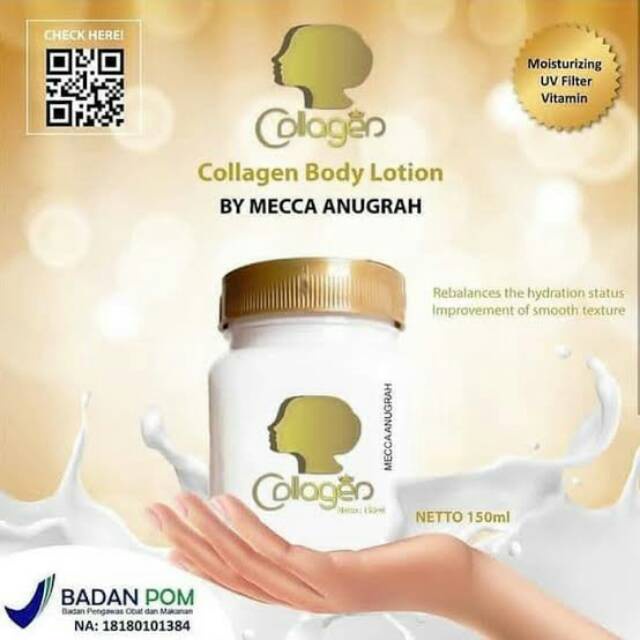 Mecca Anugrah Collagen Body Lotion by SYB Original 100% (Bitcol) Lotion Whitening - 150ml