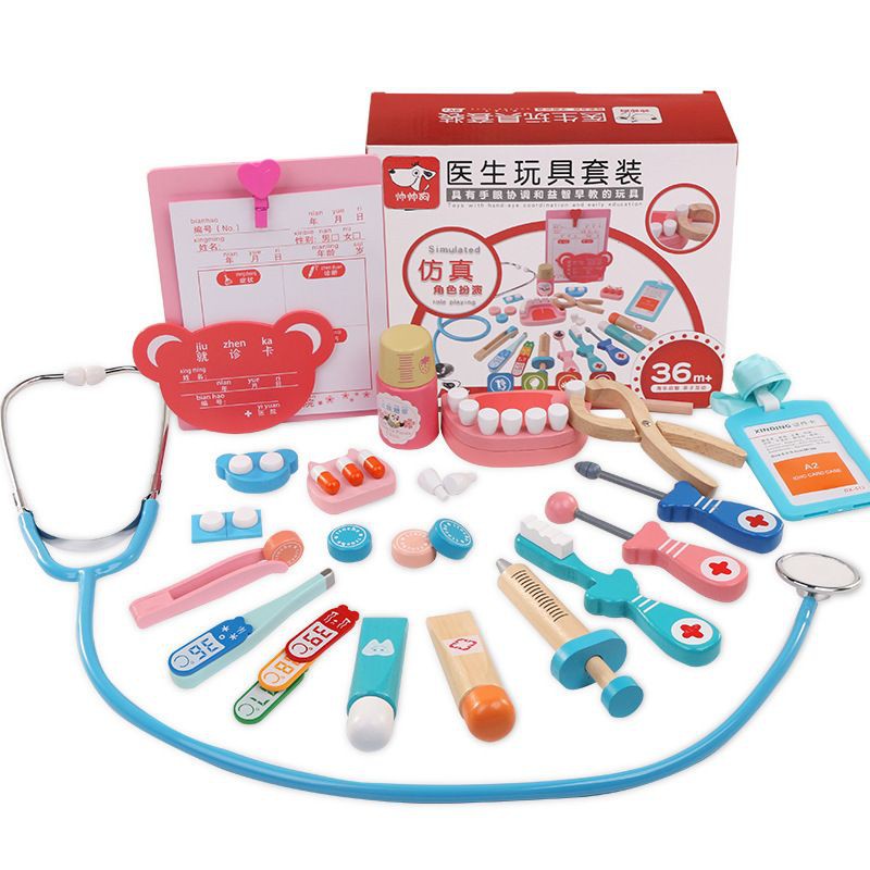 wooden dentist toys box / mainan dokter gigi anak