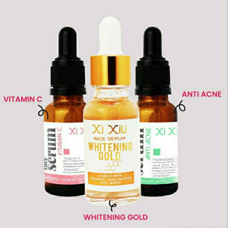 XI XIU Face Serum Vitamin C | Anti Acne | Whitening Gold 20 ml Vit C | Anti Jerawat Xixiu