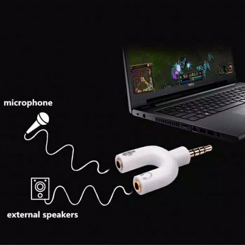 Audio Splitter Dua colokan Mic & Audio