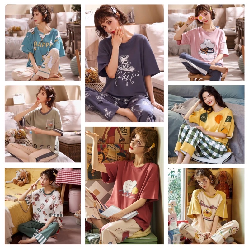 KZ_Stelan piyama premium CP / set baju tidur wanita import cp / piyama cp wanita import murah