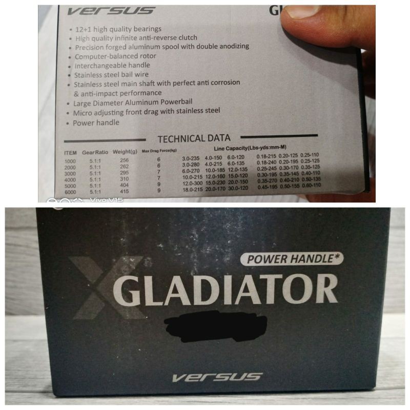 REEL PANCING VERSUS GLADIATOR S 1000/2000/4000/6000... POWER HENDEL