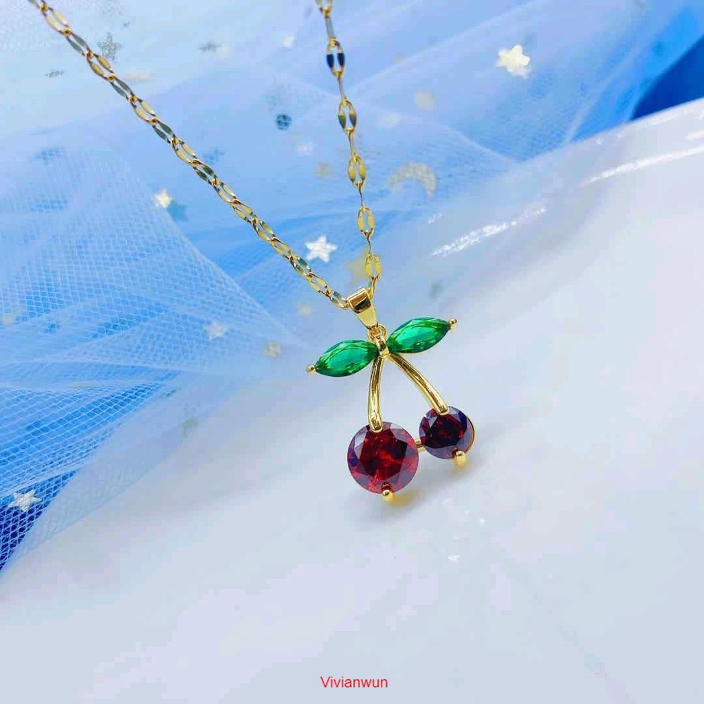 Kalung Cherry marun import