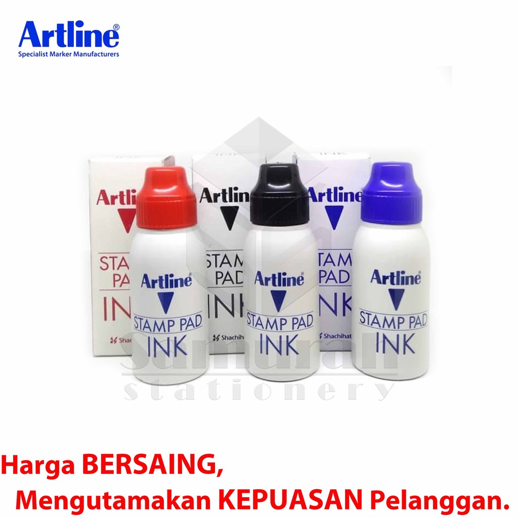 

HJK Isi ulang Tinta Bak Stampel Artline / Refill Stamp Pad Ink Art line 50 cc 5 warna