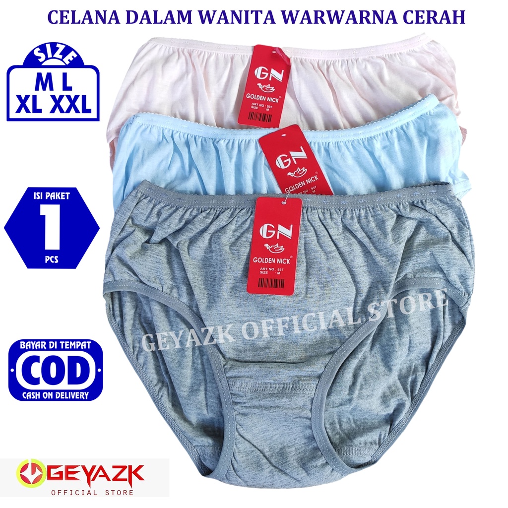 1 Pcs Celana Dalam Wanita Warna Cerah Sempak Perempuan Real Pick