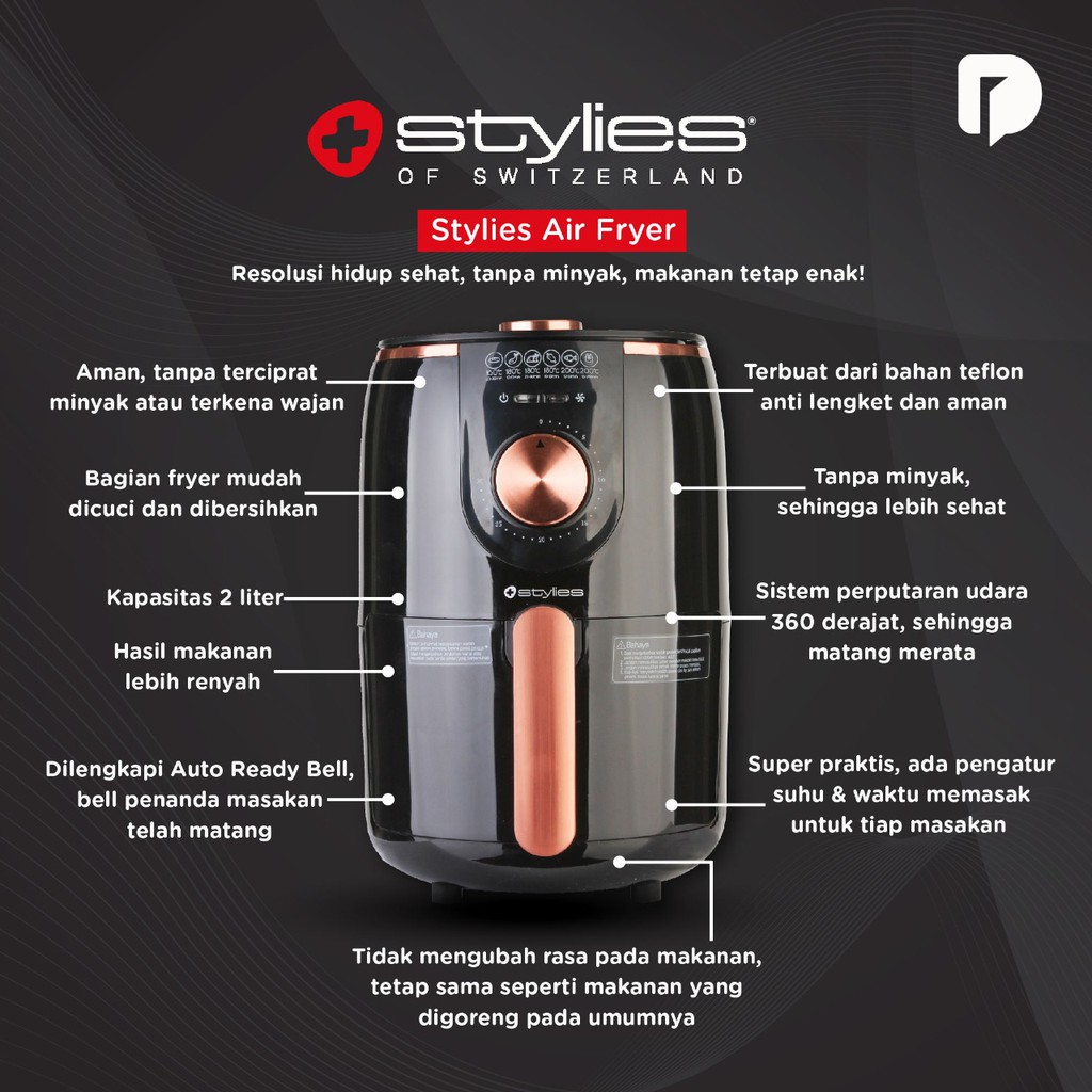 Stylies Air Fryer Alat Goreng Tanpa Minyak