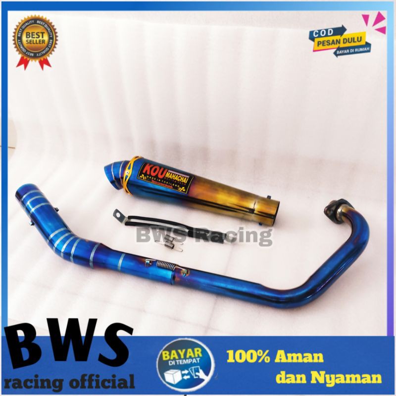 Knalpot kou satria Fu 150 karbu injeksi bluemoon