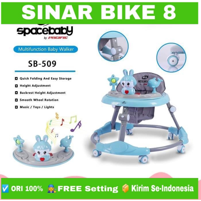 Baby Walker SPACEBABY SB 509 Alat Bantu Jalan Bayi Musik Mainan Multifunction