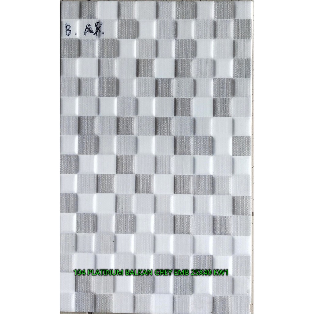 Keramik Dinding (Suface)/ PLATINUM BALKAN GREY EMB 25X40 KW1/ 104