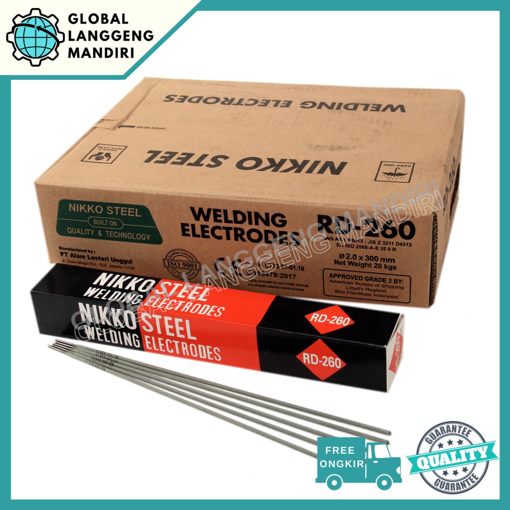 Kawat Las Nikko RD260 2.0mm (1KG)/ RD 260 2.00 MM STEEL / KAWAT LAS ELECTRODE RD260