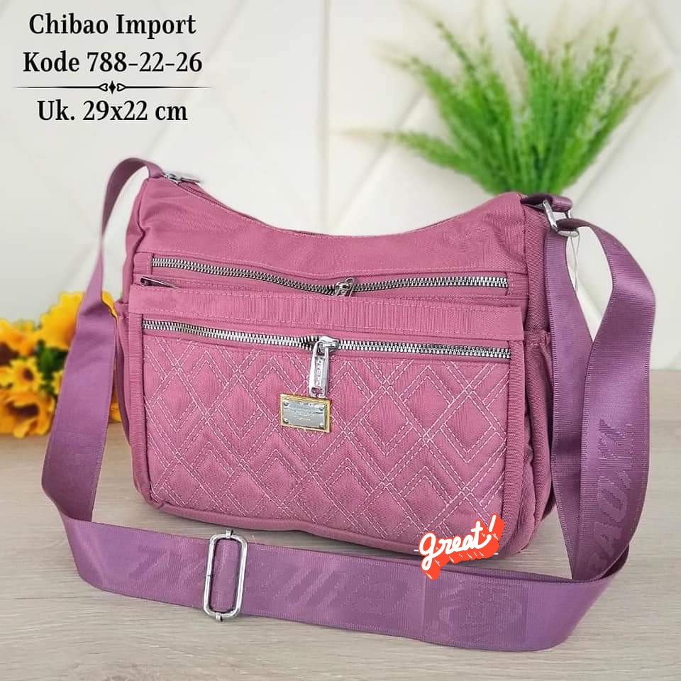 Tas Slempang Wanita tas Slempang Chibao bahan kanvas kode 788-22. Tas Chibao Import Terbaru bisa COD