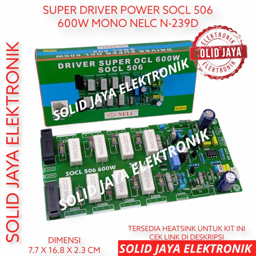 KIT DRIVER SOCL 506 NELC SOCL506 600W NELC KIT POWER AMPLIFIER AUDIO SUPER OCL MONO 506 NP-239 NP239