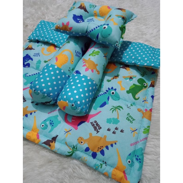 [Baby Bed Set]Bedcover Set Bayi Selimut Bayi Lengkap Dan Murah-bc dino toska