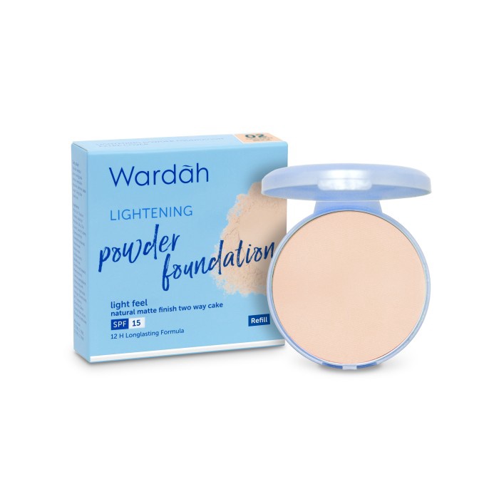Wardah Refill Lightening Powder Foundation Light Feel 12 g - Bedak - 02 Golden Beige