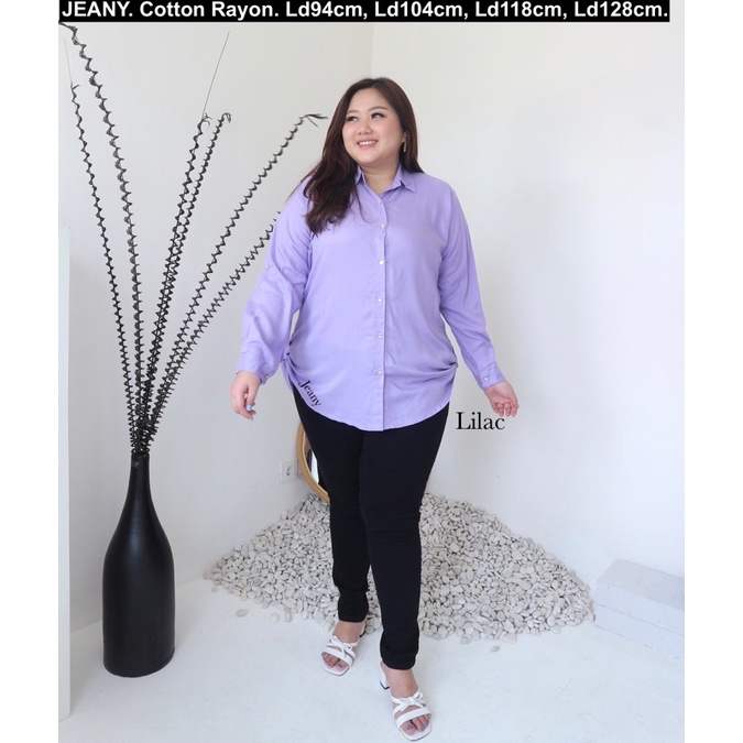 Jual Baju Atasan Kemeja Seragam Warna Ungu Lilac Soft Pastel Katun