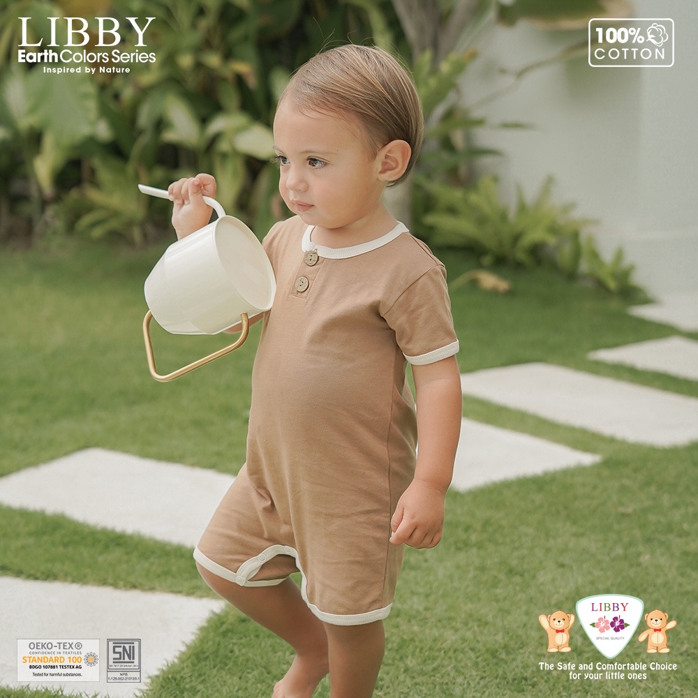 Baju Bayi Romper Bodysuit Jumper Segiempat 0 – 2 Tahun Libby Flynn  Earth Series