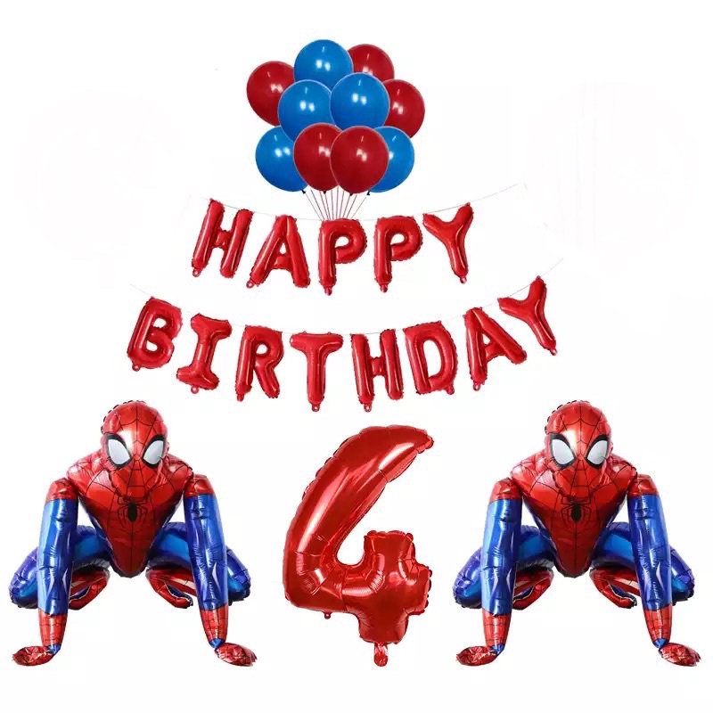 PAKET HBD SPIDERMAN ANGKA 80cm