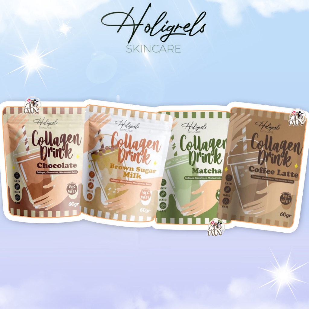 HOLIGRELS COLLAGEN DRINK 60GR ( BROWN SUGAR / COFFEE / MATCHA / CHOCOLATE )