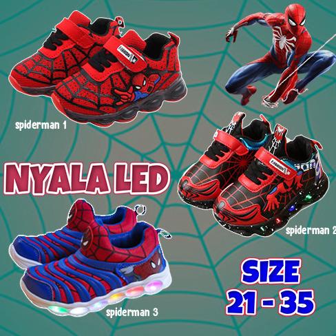 Sepatu Anak LED Spiderman Sepatu LED Anak Spiderman Sepatu Spiderman