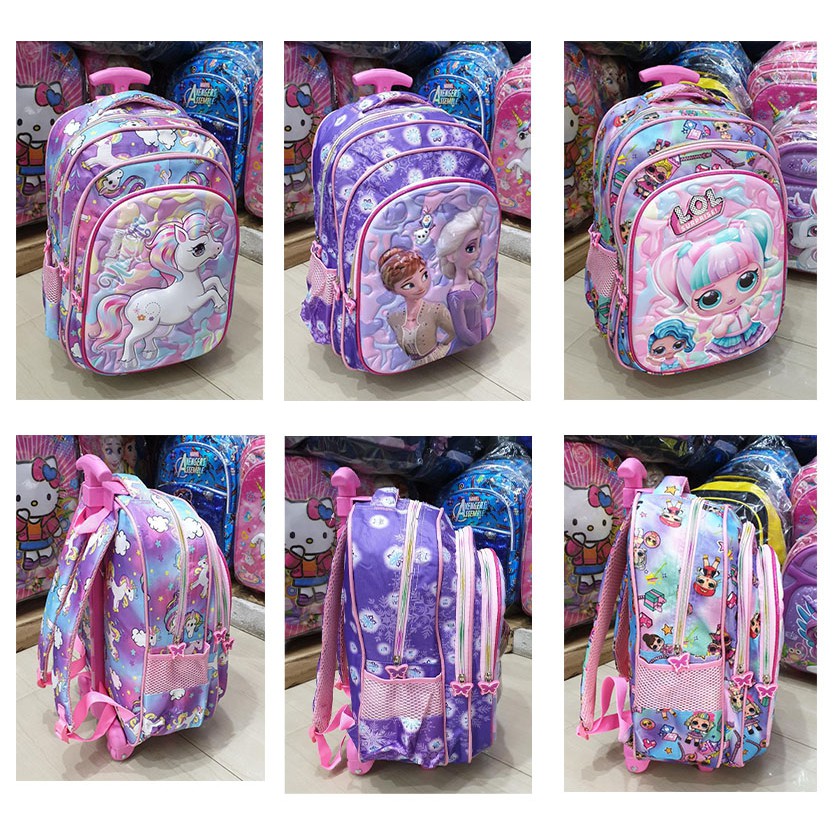 PROMO 10.10 TERBAIK TAS ANAK SEKOLAH SD TROLLEY DORONG GAMBAR ANAK PEREMPUAN KUDA PONY LILAC PUTRI SALJU 3RES ( Snow Odet Cetar Balon Sun Laila Candy Vale Cool 16inch )