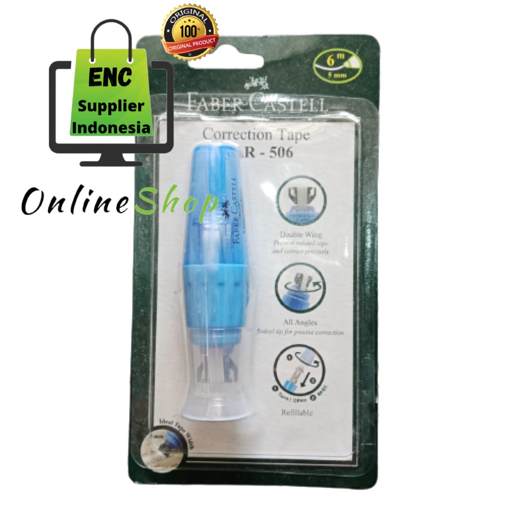 

1 buah tipx Correction Tape Faber Castell QAR-506 per pcs - enc.sup