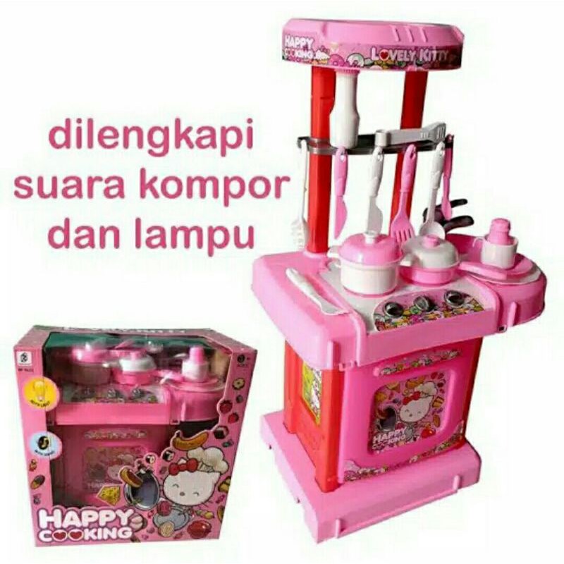 Mainan anak masak masakan Happy Cooking Lol hello kitty Frozen/Happy cooking set