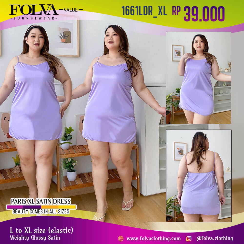 FOLVA Baju tidur wanita dress tanktop satin big size jumbo XL