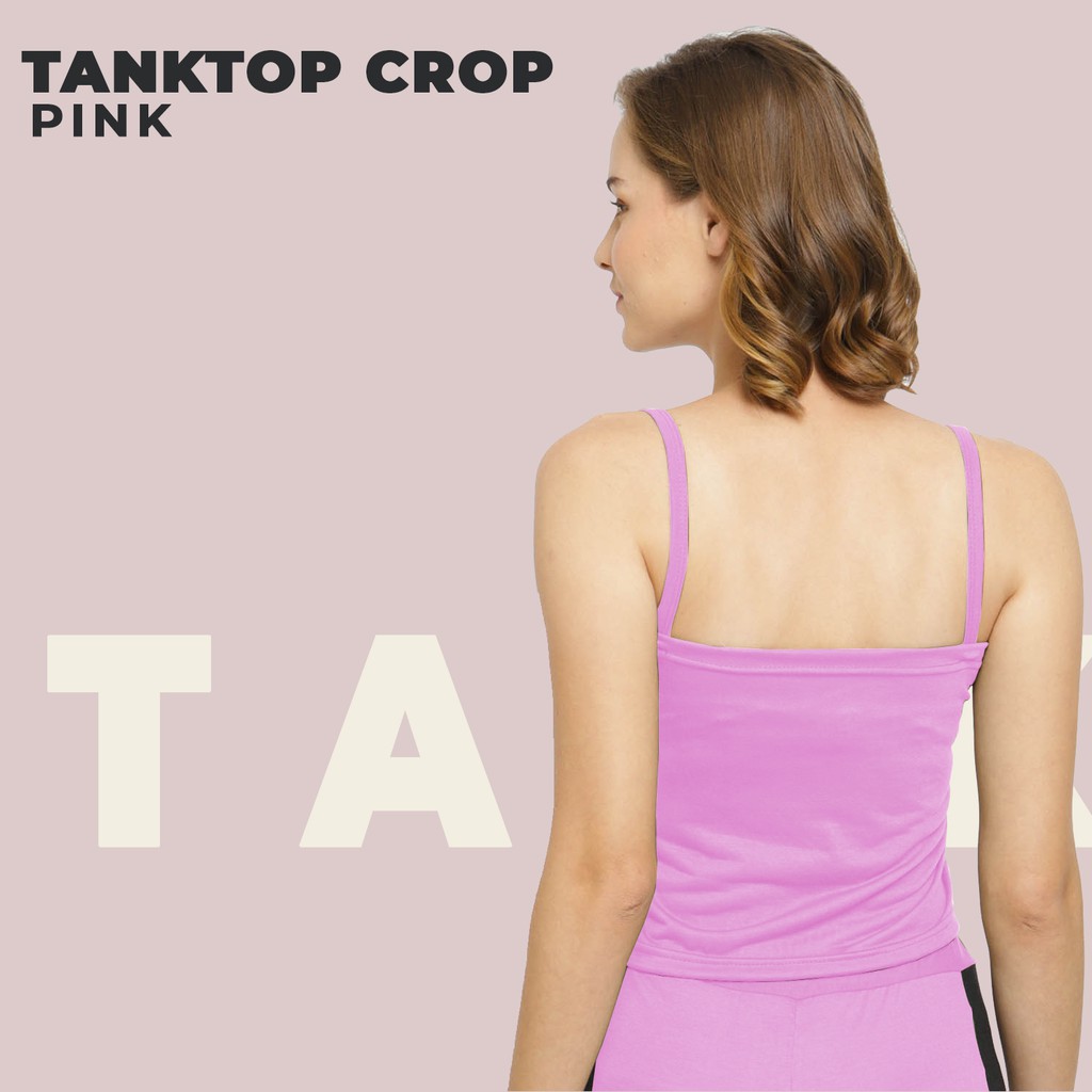 Tanktop NH08 / Tanktop Tali Polos NH08/tanktop crop wanita - YELONIX-PINK