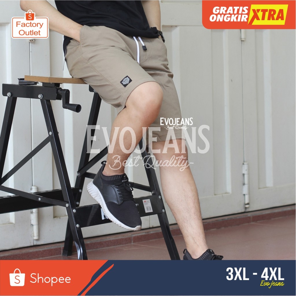 CELANA CHINO PANTS PENDEK PRIA PINGGANG KARET / KOLOR / FREE BANDUL KUNCI KEREN EVO JEANS