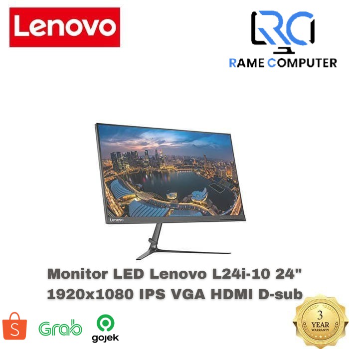 Monitor LED Lenovo L24i-10 24&quot; 1920x1080 IPS VGA HDMI D-sub