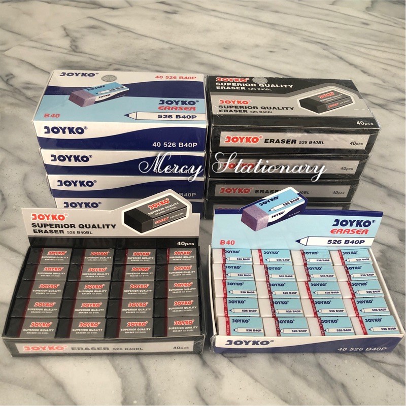 

40 Pcs - Eraser Penghapus Joyko Hitam Putih B40 Kecil