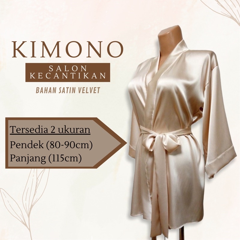 Kimono Salon Spa Klinik Kecantikan Kimono  Satin Panjang Kimono Mandi Dewasa Kimono Polos Kimono Sat