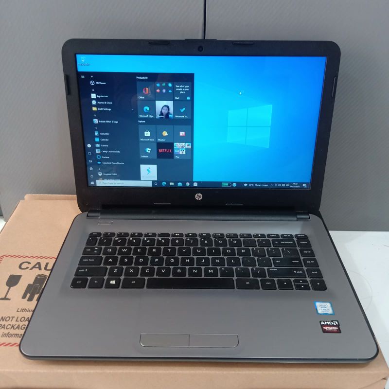 Laptop HP 14-am128TX Core i5-7200U Gen 7 Doblevga Amd Radeon R5 M430 2GB Ram 4GB HDD 1TB Windows 10