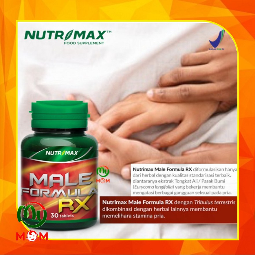 Bpom Nutrimax Male Formula Rx 30s Vitamin Pria Kuat Vitamin Penambah Stamina Pria My Mom Shopee Indonesia