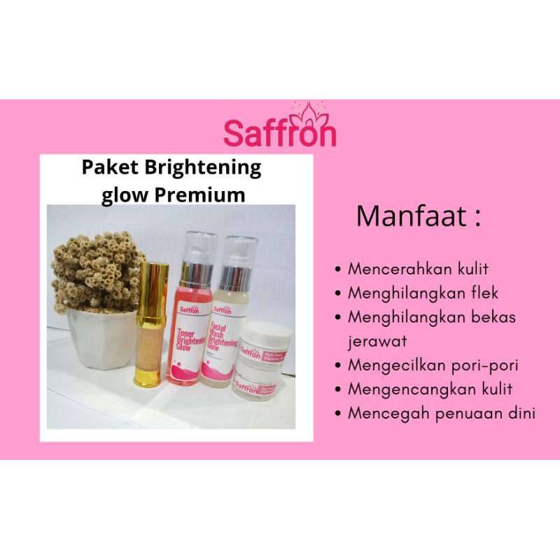 Paket saffron skincare lengkap/kosmetik pemutih wajah/krim bpom/aman bumil dan busui