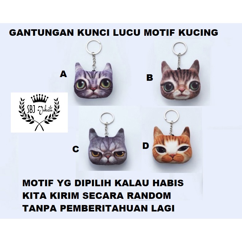 Gantungan kunci kucing / cat keychain /  motif Chubby Cat