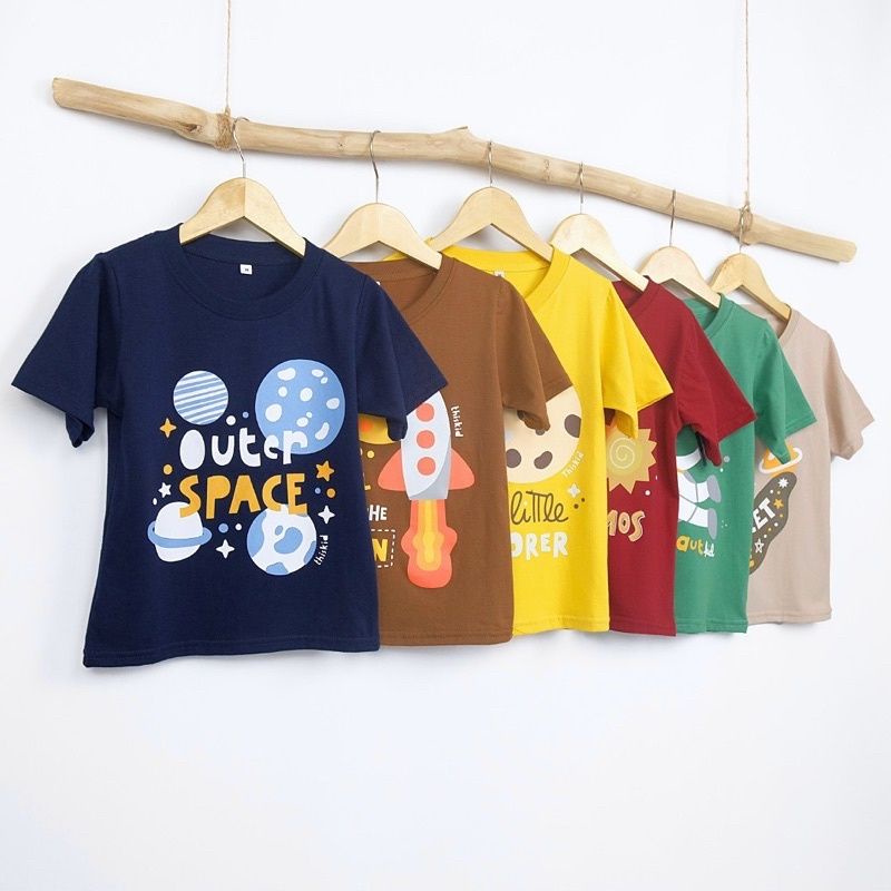 Kaos Anak 3-6Tahun Unisex Motif Luar Angkasa