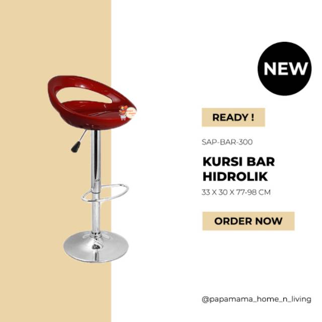 Kursi Bar Minimalis - Kursi Bar Hidrolik Bulat SP300 - Kursi Cafe Mewah - Medan Harga Grosir