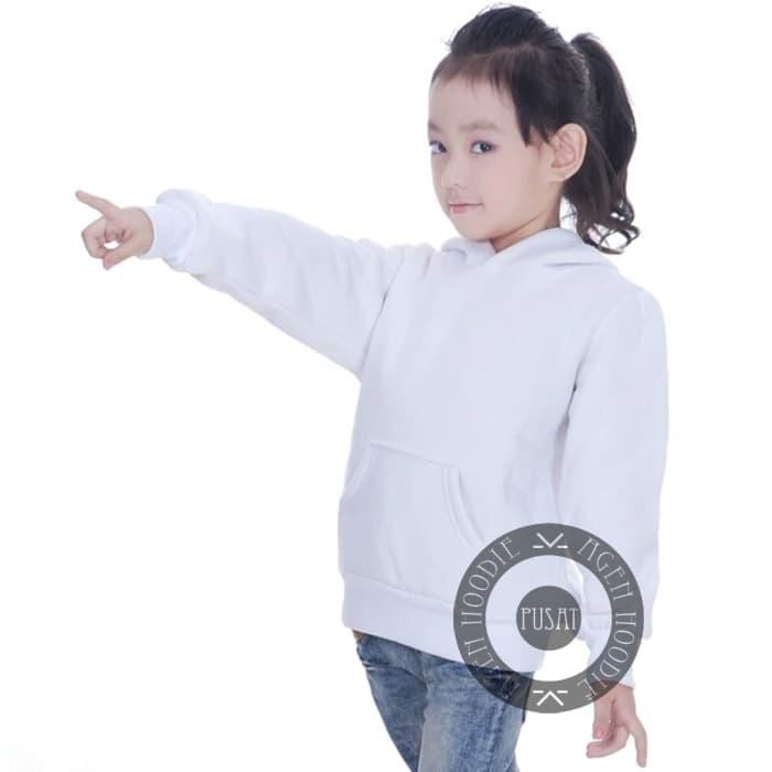 ( Hoodie ) JAKET SWEATER HOODIE ANAK POLOS KEREN - PUTIH Hoodie Anak Laki Laki